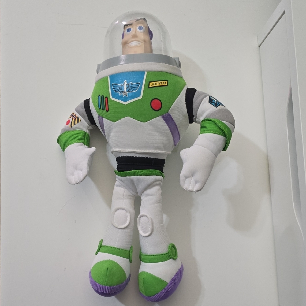 Vintage Toy Story Mattel Buzz‎ Lightyear Plush White, Green Purple 13 Inch Kids